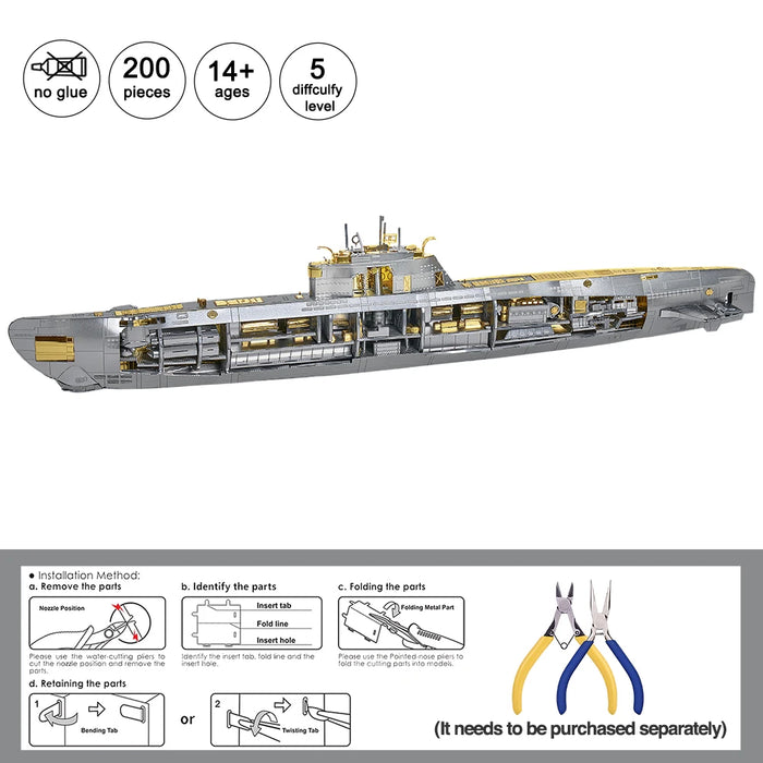 Piececool Modèle de puzzle 3D en métal : HMS Hood & Richelieu Warships – Jouets de puzzle pour adolescents et entraîneurs de cerveau