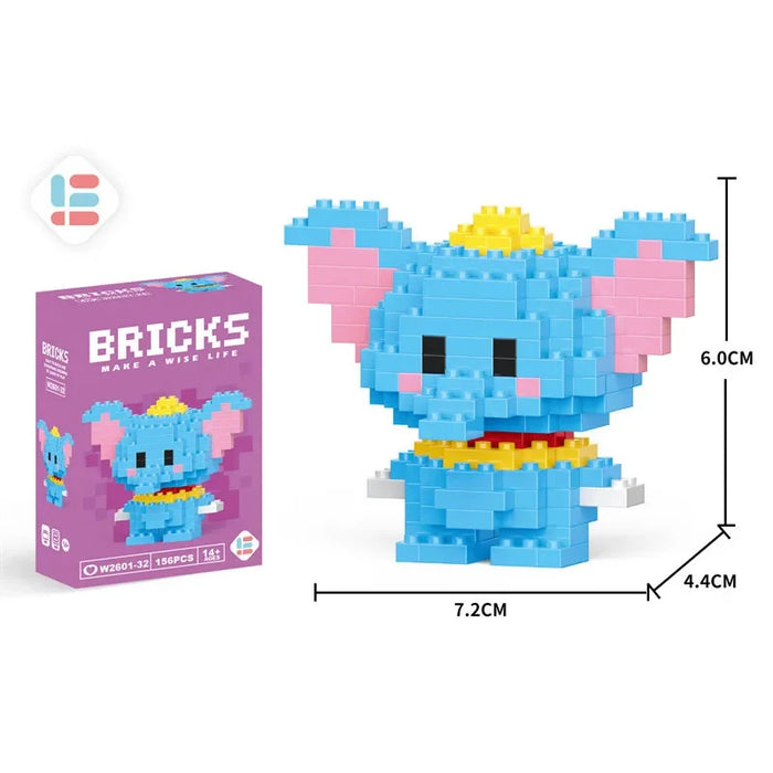 Disney Princess Anime Mini Figura de acción Juego de bloques de construcción - Stitch & Mickey Perky Toys para niños