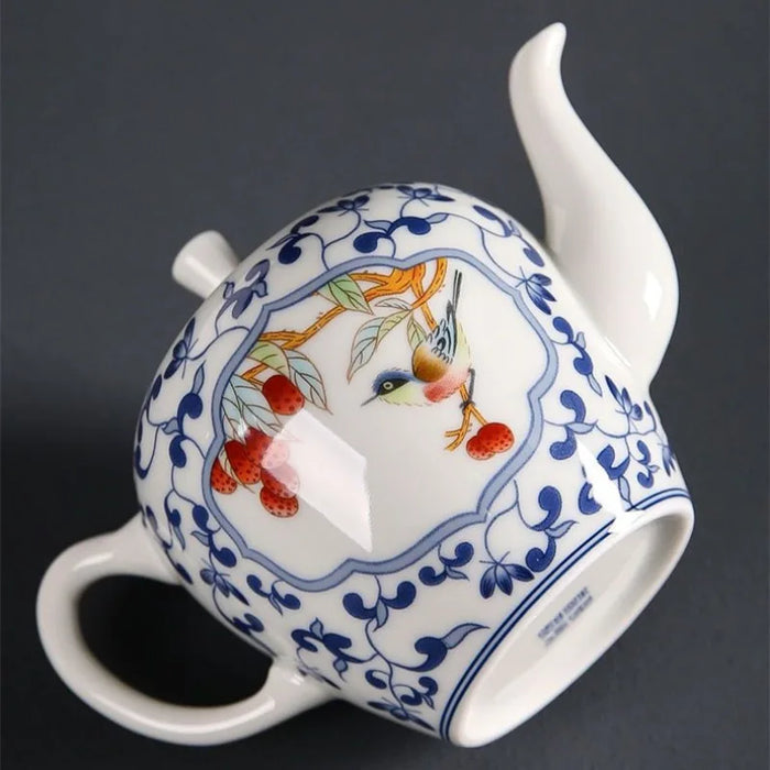 Tetera elegante de estilo chino, juego de té de cerámica, hermosa tetera, vajilla de porcelana azul y blanca, 310ml