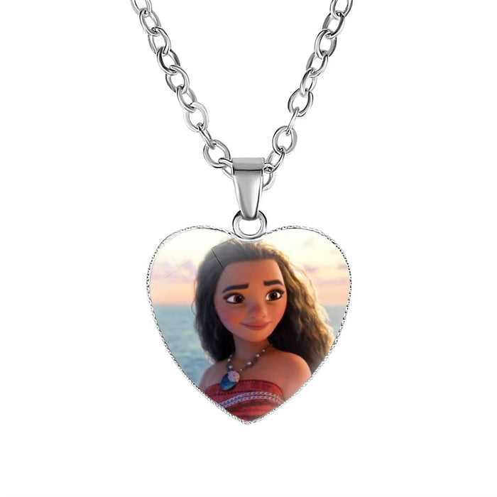 Disney Frost Moana trenzado Aladdin collar corazón encanto princesa accesorios niños regalos