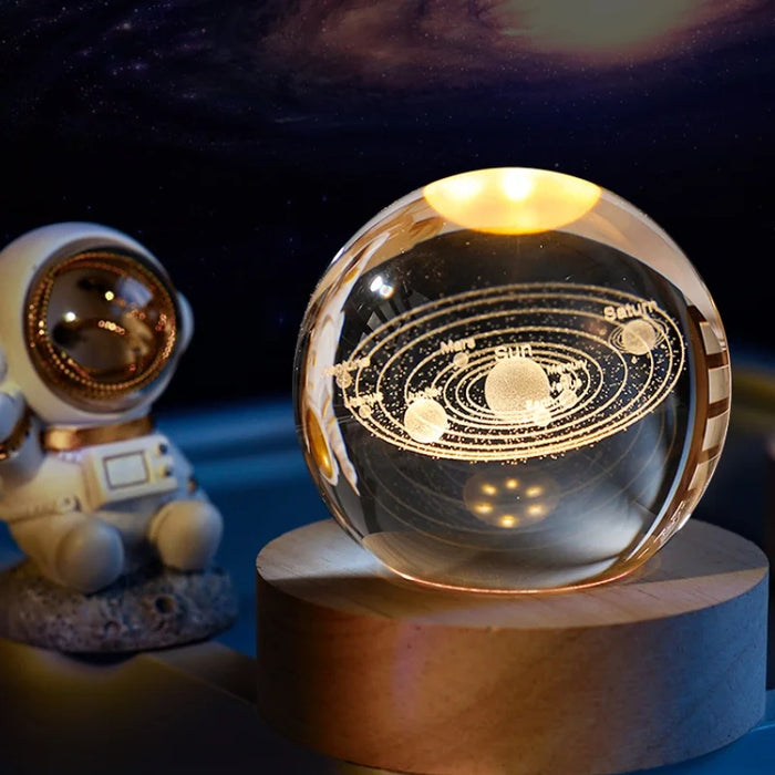 3D-Kristallkugel, kreativer Planet, Galaxie, Glaskugel, Mond, Kristallkugel für Heimdekoration und Geschenke