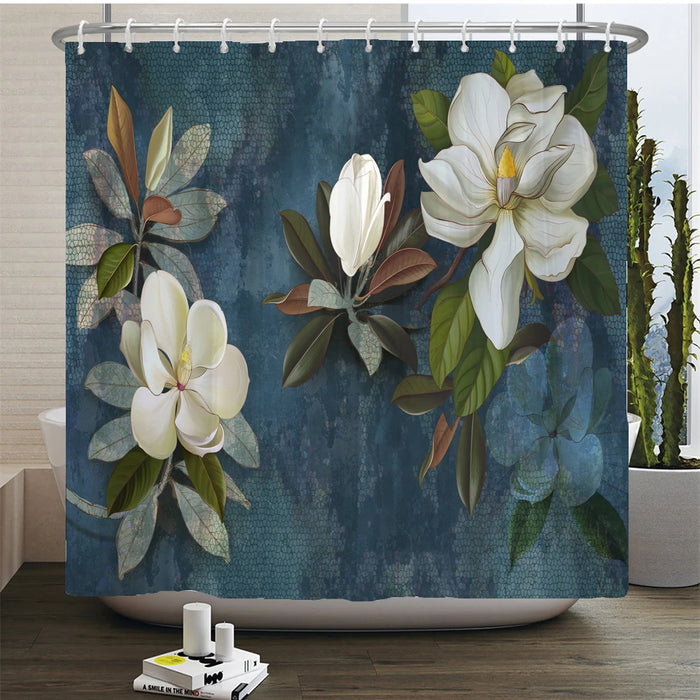 Rideau de douche en forme d'arbre à fleurs et oiseaux de Style chinois, imperméable, décor de salle de bain avec crochets, rideau de bain imprimé en 3D