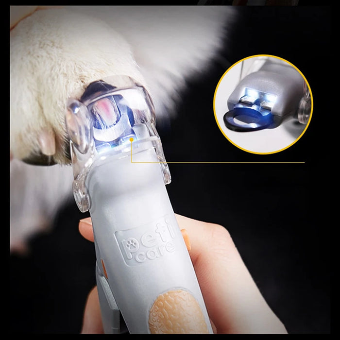 Tondeuse à griffes pour animaux de compagnie avec lumière LED, avec fonction d'amplification, outil spécial pour couper les griffes des chiens et des chats