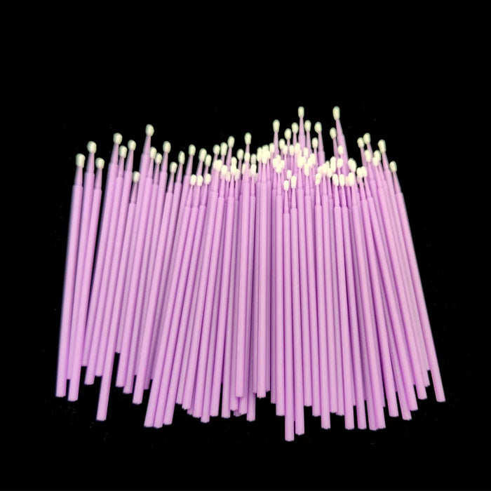 100pcs Purple Micro Brushes for Car Wash - 1.5mm Detail Brushes for Precision and Paint Application