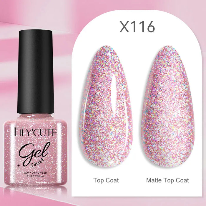 LILYCUTE 129 Farben 7 ml Nagel-Gel-Nagellack – semi-permanente Nagelkunst und Maniküre mit Soak-Off-LED-UV-Gel-Nagellack