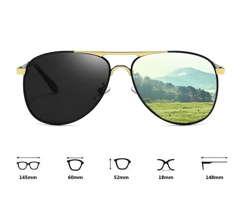 Polarisierte Luxus-Pilot-Sonnenbrille für Damen und Herren – Retro-Design für Autofahren, Angeln und Outdoor-Aktivitäten – UV400-Schutz