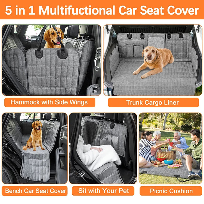 Funda impermeable para asiento de perro para coche, cama de viaje para perro con hamaca, alfombrilla de seguridad y función antideslizante