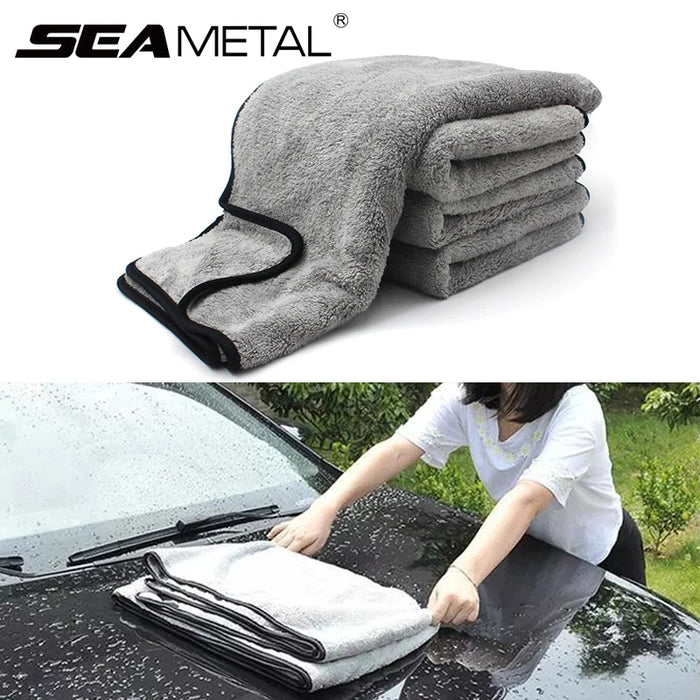 Toalla de microfibra para el cuidado del coche SEAMETAL, limpiador ultrasuave y altamente absorbente para lavado y detalles del coche