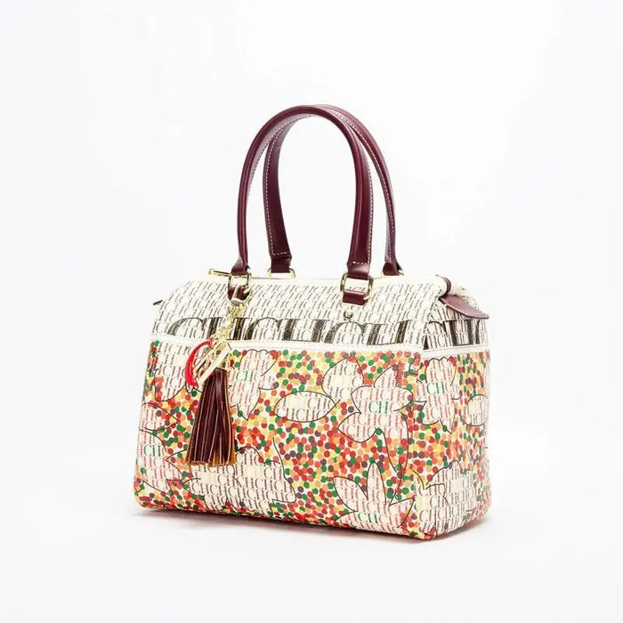 CH Elegant Floral Pattern Bucket Bag - High Capacity Luxury Handbag for Travel and Parties