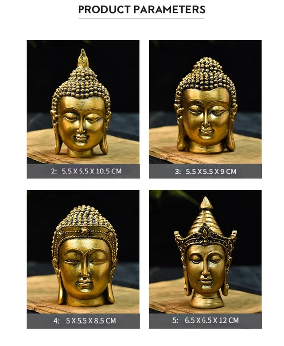 Elegant Gold Buddha Skulptur i Resin - Inomhus Feng Shui Figur för Heminredning och Gåvor