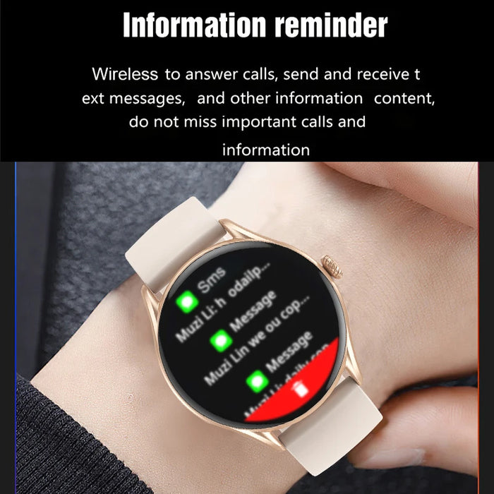 Elegante wasserdichte Smartwatch für Damen 2024 – Aiweile AW19 mit Fitness-Tracking und Smart Notifications für Android und iOS