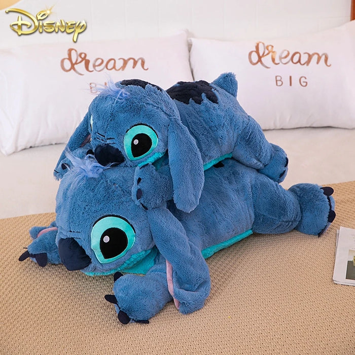 Disney 45/60/80cm Stitch Animal relleno Lilo & Stitch muñeca de hielo suave almohada suave soporte propenso azul oscuro/claro Linda Idea de regalo