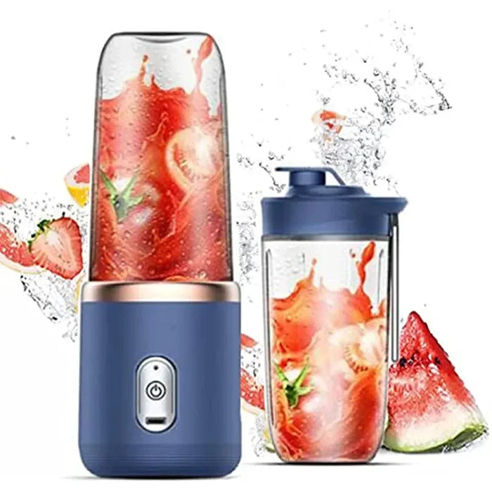 Presse-agrumes électrique Portable-mélangeur de Smoothie Compact bleu/rose avec lames en acier inoxydable pour jus frais et Smoothies