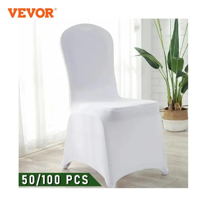 VEVOR 12/30/50/100 pièces housses de chaise de mariage Spandex housse extensible pour Restaurant Banquet hôtel dîner fête couverture de chaise blanche