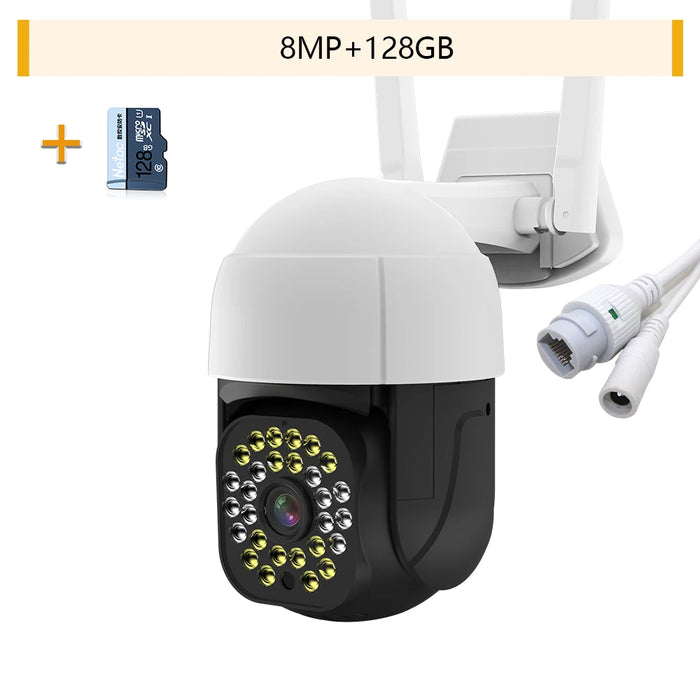 Cámara IP de seguimiento automático 4K para exteriores, minicámara CCTV de visión nocturna de 5MP, domo de velocidad, 8MP, WIFI, 1080P, vigilancia de seguridad para el hogar