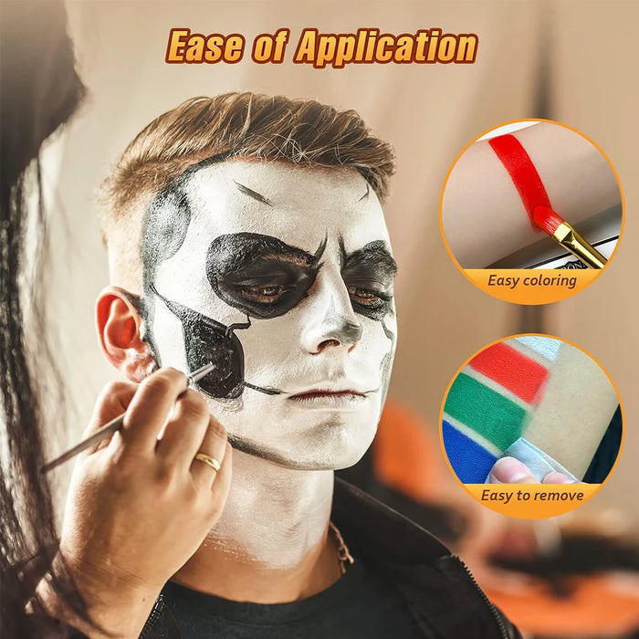 30 g Körperfarbe auf Wasserbasis – Schwarz und Weiß für Halloween und festliches Make-up