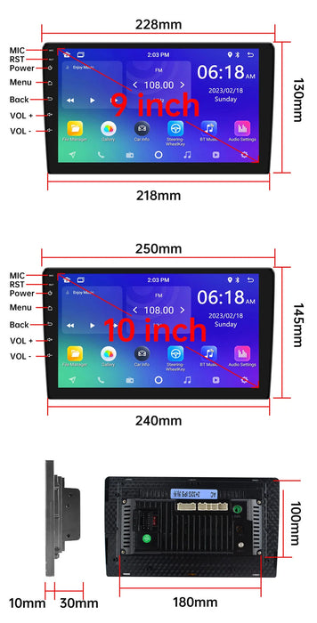 Autoradio Android 11, 32 go, 2 Din, 7/9/10 pouces, universel, WIFI, GPS, lecteur multimédia, Audio, pour Hyundai, Nissan, Toyota, Kia