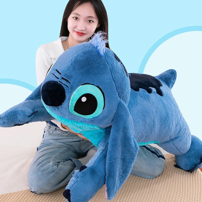 Disney 45/60/80cm Stitch Animal relleno Lilo & Stitch muñeca de hielo suave almohada suave soporte propenso azul oscuro/claro Linda Idea de regalo