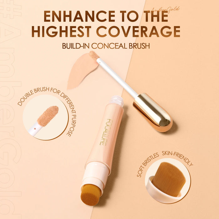 FOCALLURE Matte Full Coverage Concealer – Langanhaltende flüssige Foundation für perfektes Gesichts-Make-up