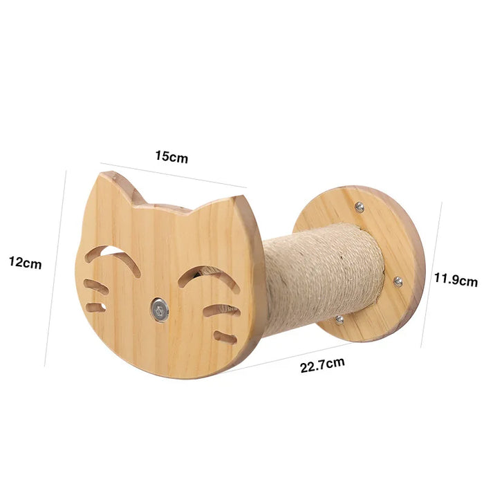 Sistema trepador para gatos de madera montado en la pared: estantes y escaleras elegantes para su gato