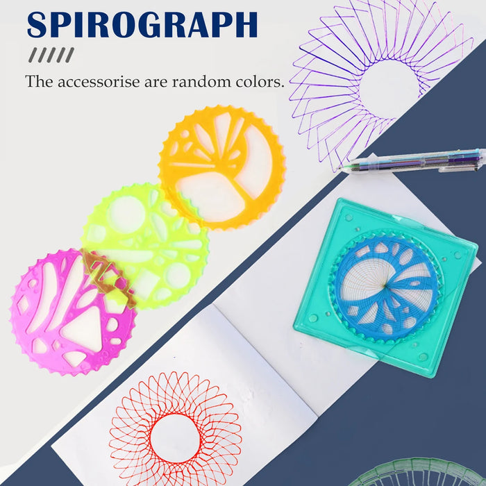 Ensemble de spirographe avec des formes amusantes – Ensemble de dessin classique pour enfants de 8 ans et plus avec pièces aléatoires