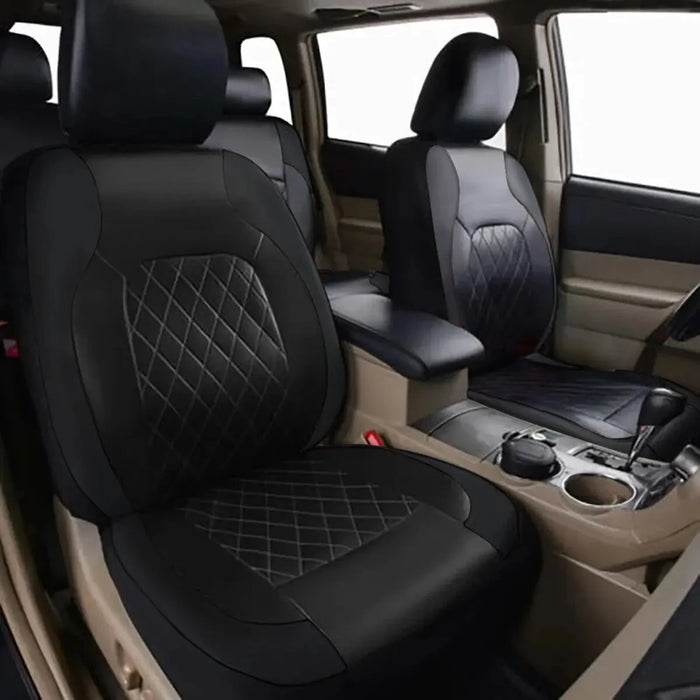 Funda de asiento de coche de piel sintética impermeable de cobertura total para todas las estaciones, ajuste universal para sedán, SUV y camioneta