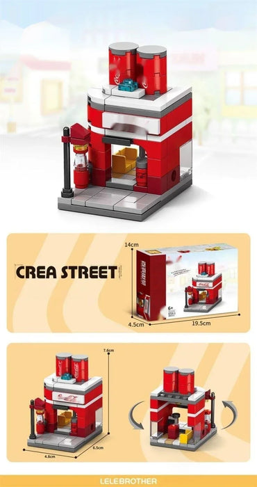 ToylinX 103 piezas Mini Bloques de Construcción, Casa de Té, Restaurante de Comida Rápida, Kit de Café, Regalo de Navidad para Niños.