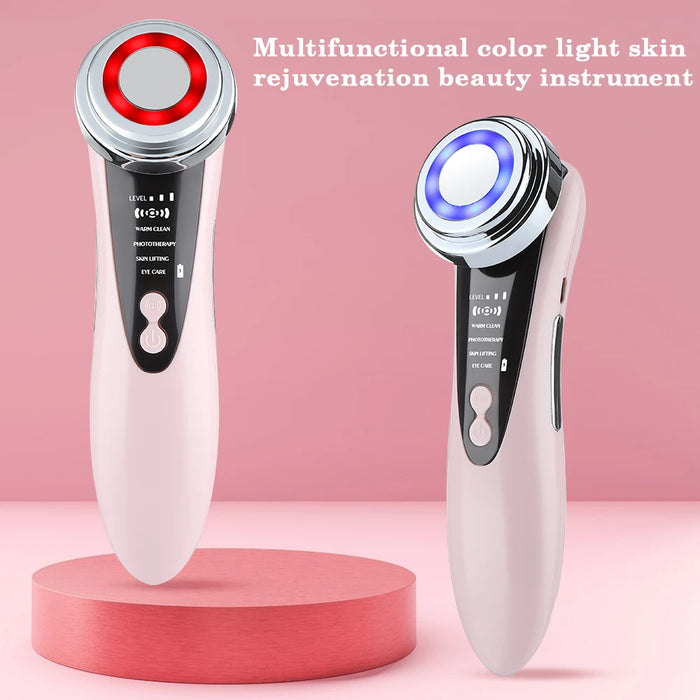 Masseur Facial EMS avec thérapie par la lumière LED, Vibration ionique sonique, raffermissement de la peau et Lifting du visage, outil de beauté Anti-rides