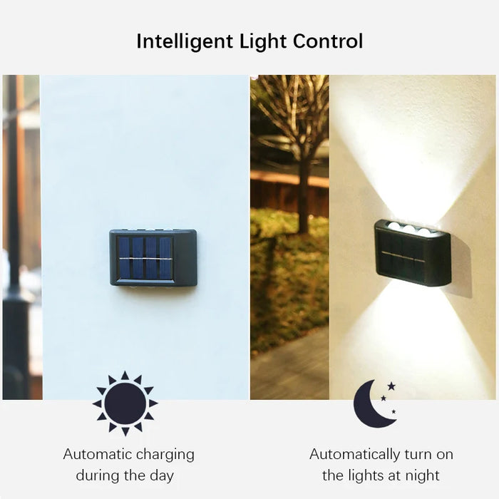 Lámparas de pared para exteriores de 6 LED con energía solar: soluciones de iluminación impermeables para jardines y balcones