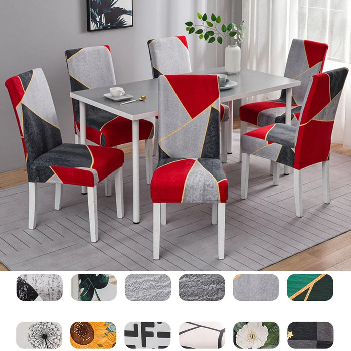 Elegante funda geométrica para silla de LICRA: funda elástica y flexible para silla de comedor, ideal para fiestas, bodas y restaurantes