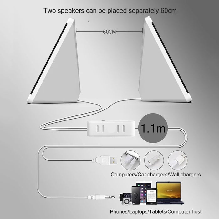 Système audio stéréo USB portable pour haut-parleurs d'ordinateur avec un son puissant et un design compact