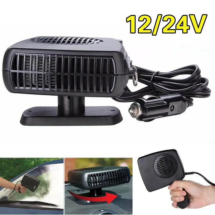 Chauffage de voiture portable 2 en 1 12 V/24 V 200 W – Désembueur et dégivreur de pare-brise efficace pour les jours froids