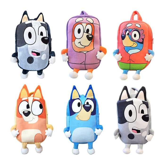 Bluey famille Cosplay préscolaire dessin animé sac d'école bleu chien sac à dos Kawaii Bluey Orange chien enfants sac à dos jouer