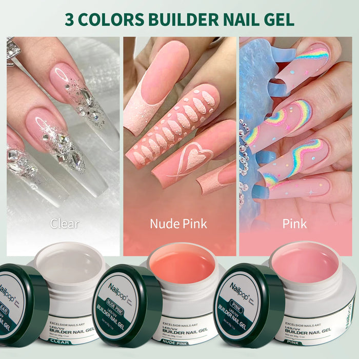 Nailpop-Gel de construcción UV, Gel duro transparente de 30G para extensión de uñas, Gel de construcción rosa desnudo, salón de uñas profesional para el hogar DIY