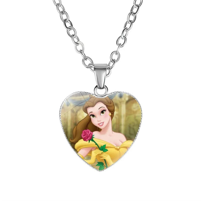 Disney Frost Moana trenzado Aladdin collar corazón encanto princesa accesorios niños regalos