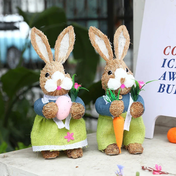 Décorations de lapin en paille mignonnes, pour fête de pâques, maison, jardin, mariage, ornement, accessoires Photo, artisanat, achetez-en 1, obtenez-en 1, nouvelle collection 2024