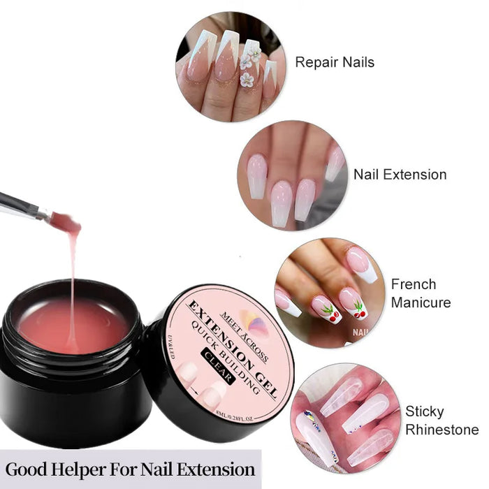 ERFÜLLEN ÜBER 8ML Schnelle Erweiterung Nagel Gel Lack Nude Milch Weiß Gel Nagellack UV Semi Permanent Nägel Kunst für Maniküre Werkzeuge