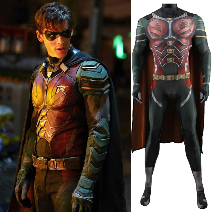 Superheld Robin Kostüm Cosplay für Jungen – Spandex-Zentai-Anzug für Männer, Halloween-Kostüm für erwachsene Superhelden