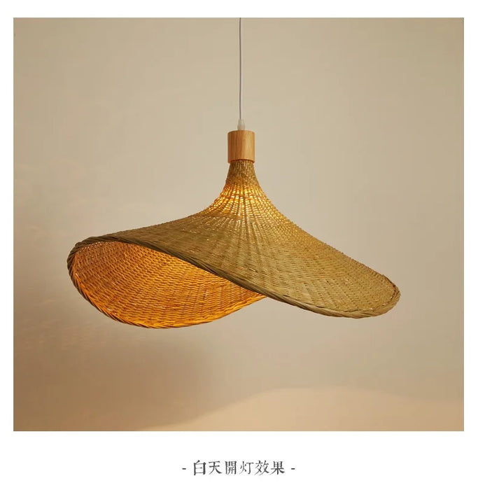 Lampe suspendue en bambou, plafonnier en rotin tissé, Lustre tressé à la main pour la maison