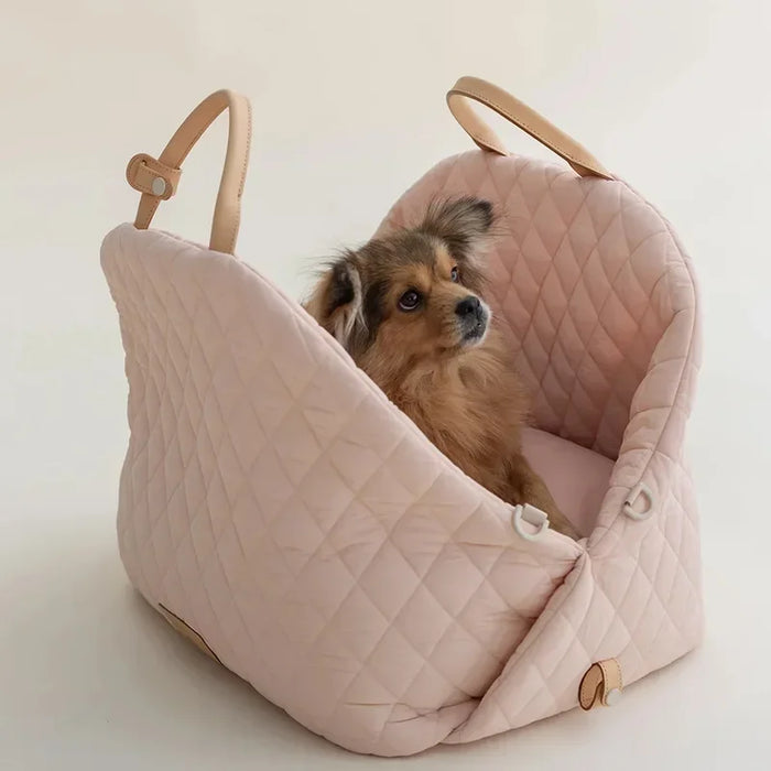 Bolsa de lujo para asiento de coche para perros, cama de viaje portátil para perros y gatos pequeños, bolsa de transporte lavable y segura para cachorros