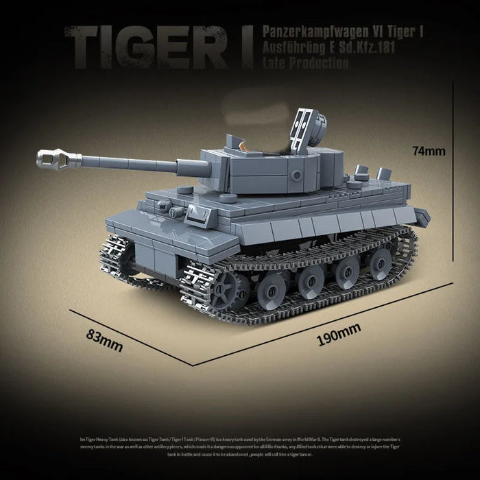 Mini Panzer Tiger I Tank Byggsats - Historisk Leksak för Barn