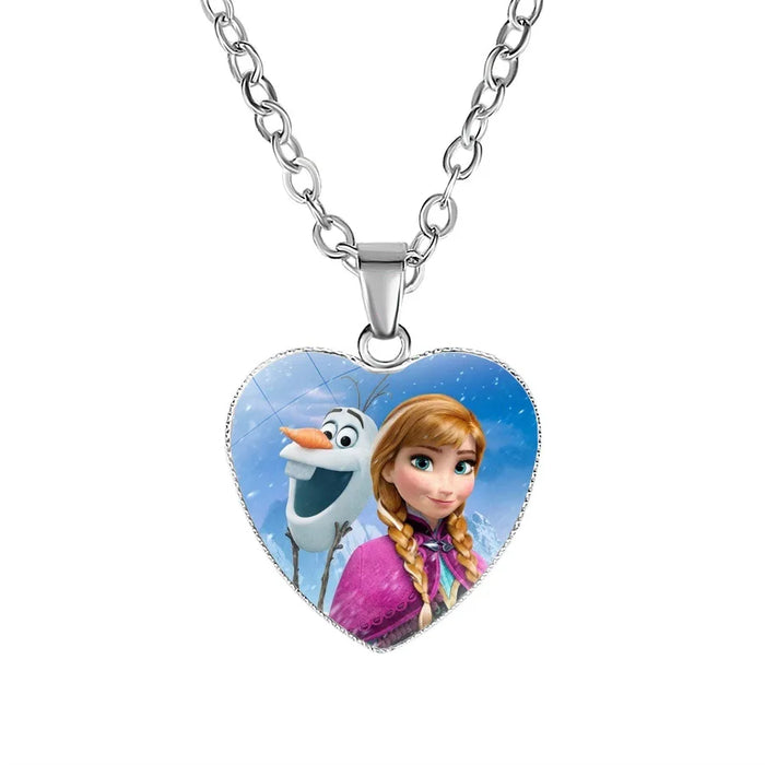 Disney Frost Moana trenzado Aladdin collar corazón encanto princesa accesorios niños regalos