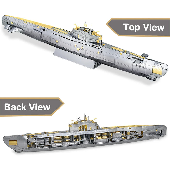 Piececool Modèle de puzzle 3D en métal : HMS Hood & Richelieu Warships – Jouets de puzzle pour adolescents et entraîneurs de cerveau