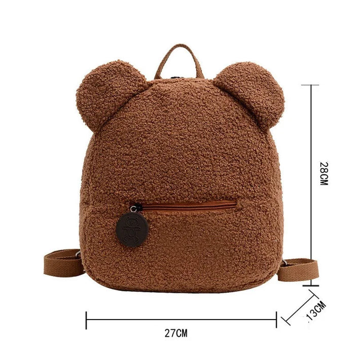 Personalisierter Mädchen-Rucksack mit süßem Bären-Aufdruck – weicher Plüsch-Rucksack für kleine Mädchen, individueller Name, kleine lässige Umhängetasche für Tage