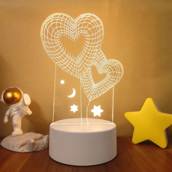 Lámpara de noche LED Sololander Creative 3D Illusions - Lámpara de mesa única para decoración del hogar con pantalla acrílica