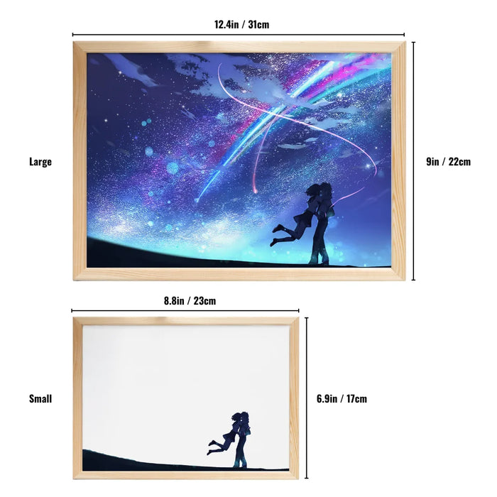 Sternenhimmel-LED-Nachtlicht mit personalisiertem Namen – Anime-Stimmungslampe mit USB, verstellbar in 3 Farben, perfektes Geschenk für Paare