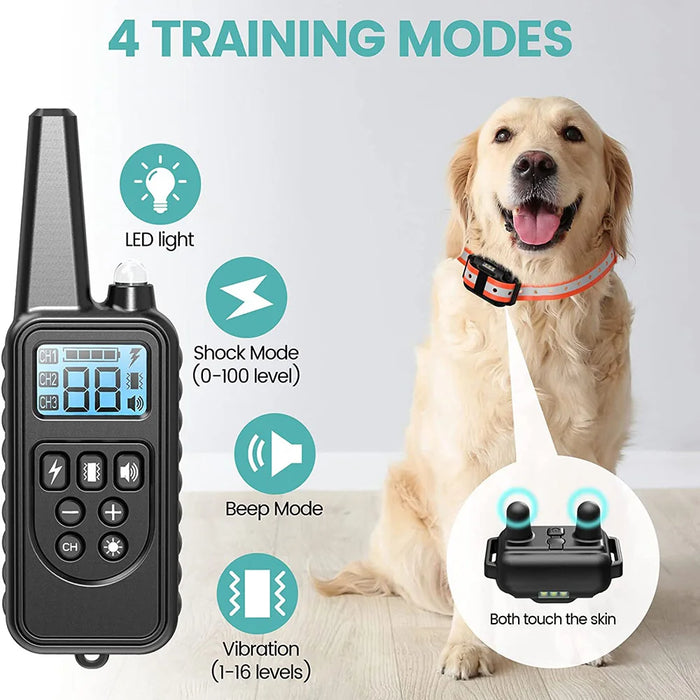 Collier de dressage électronique pour chien avec fonction anti-aboiement amovible - Collier anti-aboiement rechargeable avec vibration et clicker pour tous les chiens