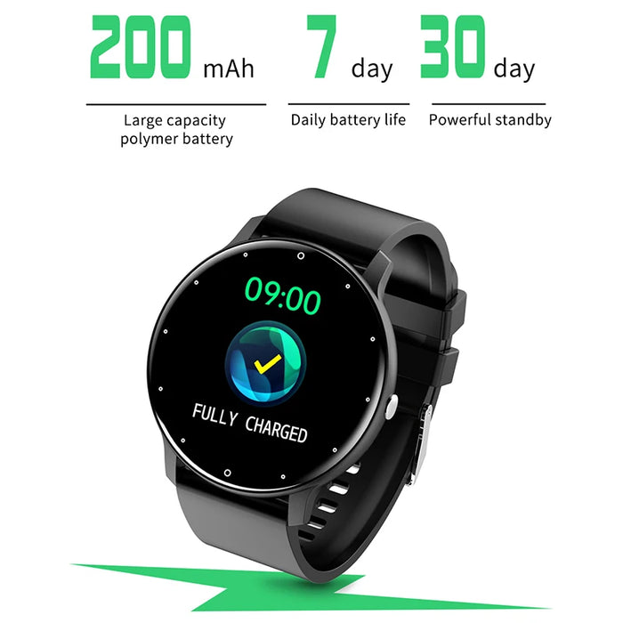 Montre intelligente de fitness polyvalente ZL02D pour hommes et femmes – Tracker de santé étanche avec moniteur de fréquence cardiaque et connectivité Bluetooth pour iOS et Android