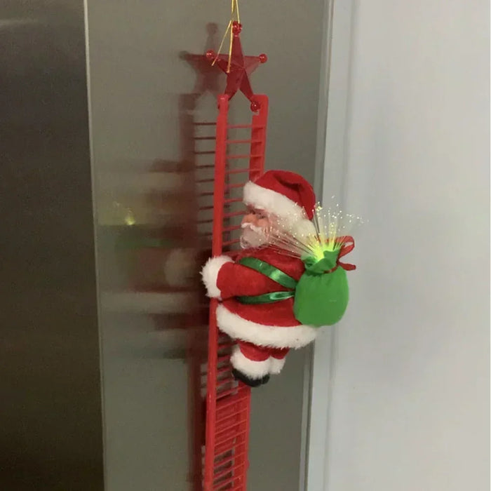 Escalera Eléctrica Muñeco Papá Noel, Adornos Navideños y Regalos para el Árbol de Navidad