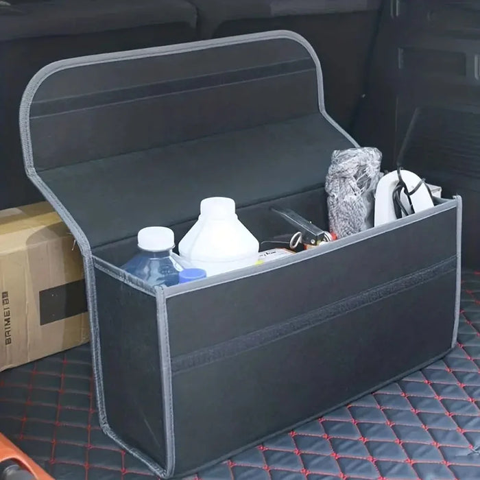 Boîte de rangement de voiture portable et pliable, boîte multifonctionnelle en tissu feutré pour l'organisation du coffre